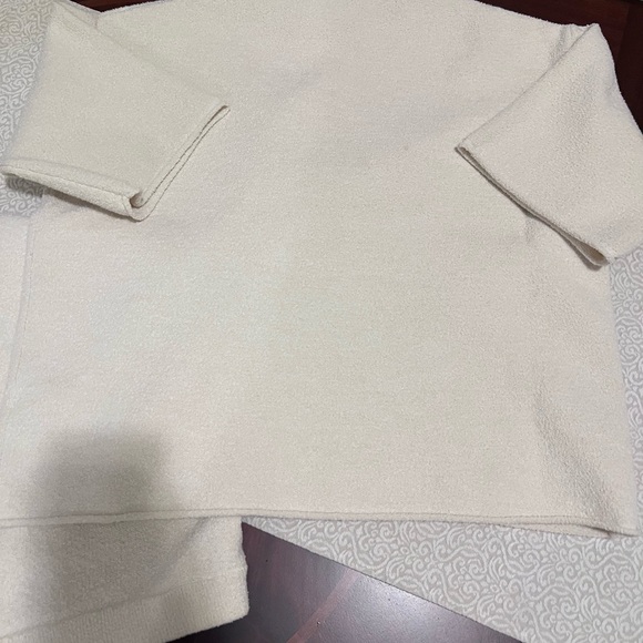 Zara Matching Set Cream Knit Top Skirt 2 Pc Outfit Minimalist Chic Cozy Lounge - Picture 5 of 15